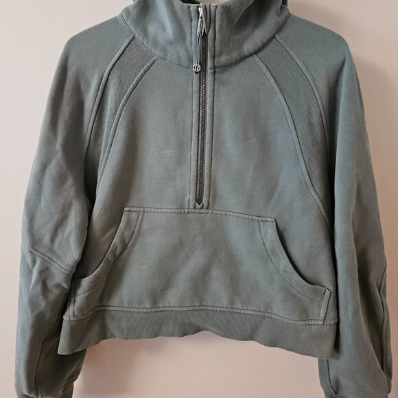 Lululemon Scuba Oversized 1/2 Zip Hoodie Size M/L Tidewater Teal - Picture 2 of 5
